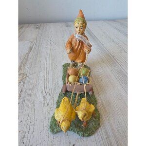 Vintage bruce Elsass Bethany Lowe chick cart Easter parade AS IS figurine statue